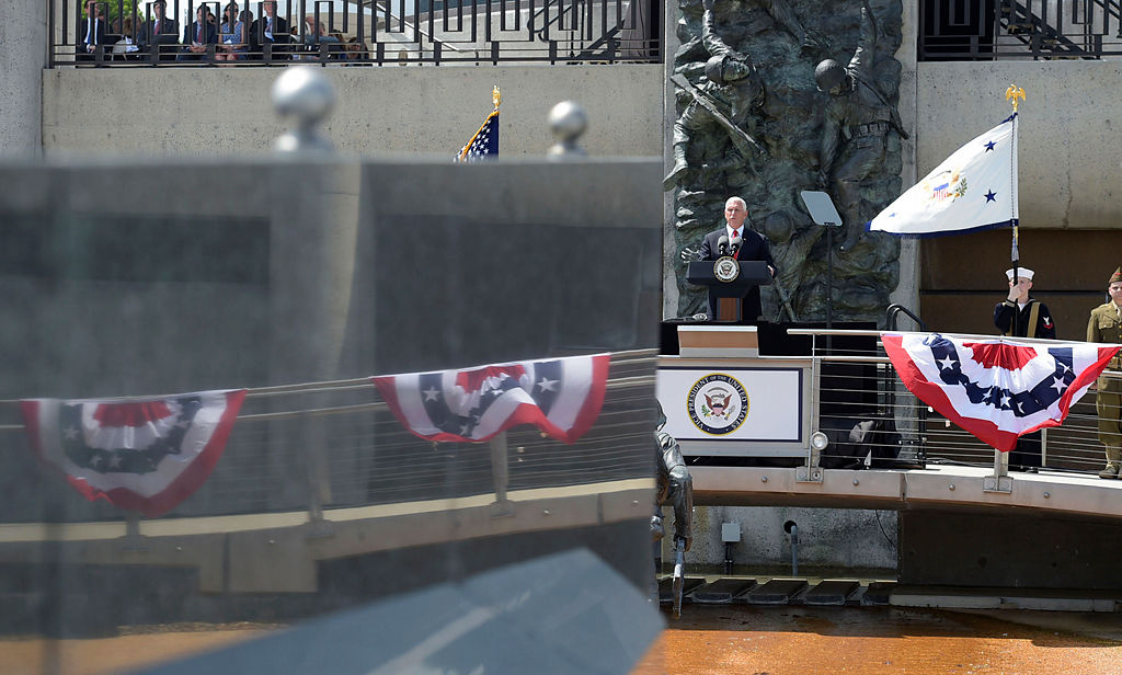 Vice President Mike Pence speaks during the 75th D-Day Anniversary